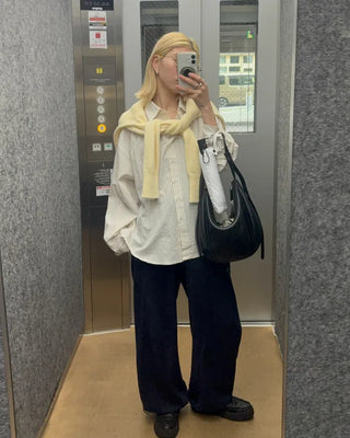 Modern striped long-sleeved shirt
