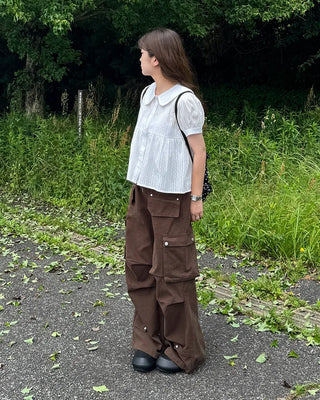 Big Pocket Cotton Wide Pants