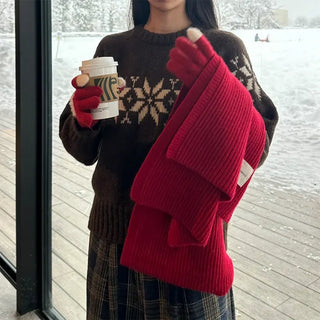 Knitted long scarf