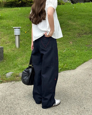 Round collar short-sleeved blouse