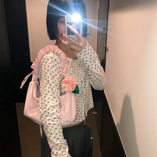 Ribbon Shirring Shoulder Bag