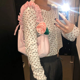 Ribbon Shirring Shoulder Bag