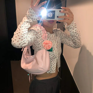 Ribbon Shirring Shoulder Bag