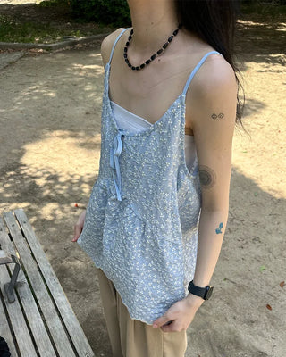 Flower Shirring Camisole
