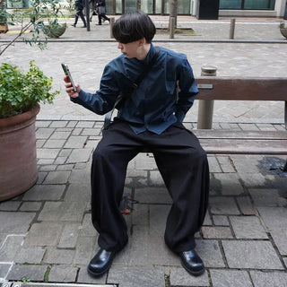High-neck cropped blouson