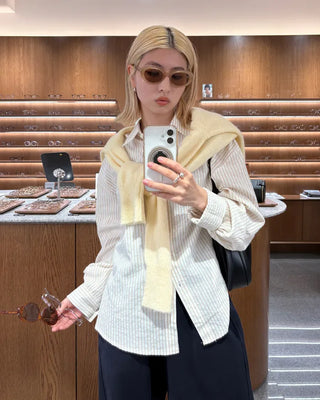 Modern striped long-sleeved shirt