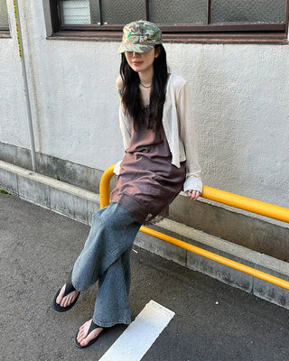 Leopard print denim pants