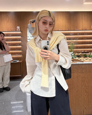 Modern striped long-sleeved shirt
