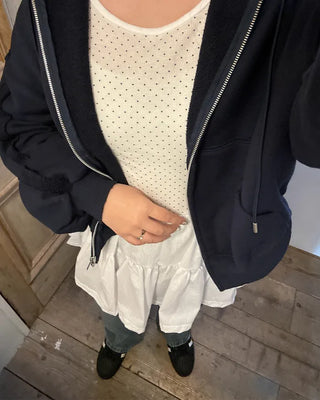 Polka Dot Boat Neck Cut and Sewn