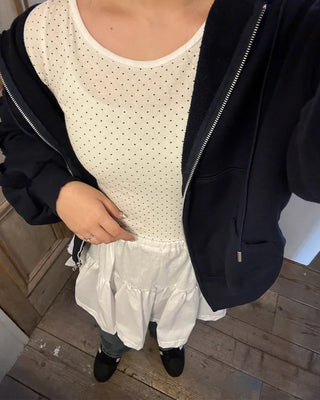 Polka Dot Boat Neck Cut and Sewn
