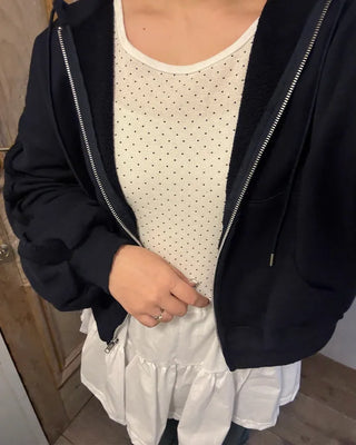 Polka Dot Boat Neck Cut and Sewn