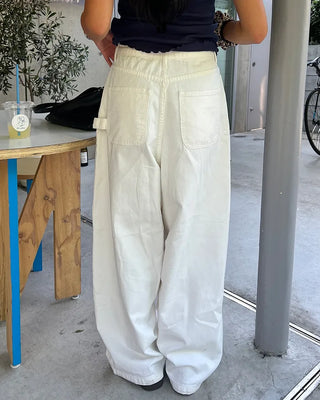 Cotton balloon pants with drawstring waist