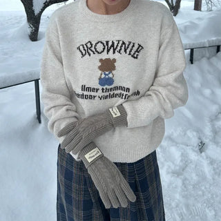 Lettering Bear Knit