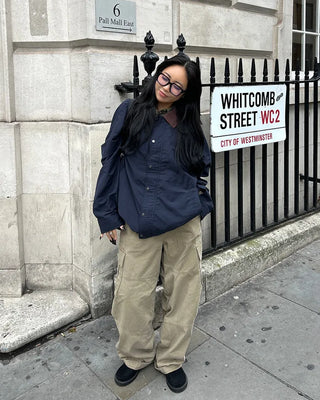 (Unisex) Vintage Wash Flap Cargo Pocket Pants