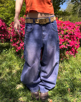 (ORIGINAL) Loose-fit denim pants (purple)