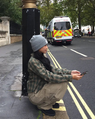 One-pocket semi-cropped tartan check shirt