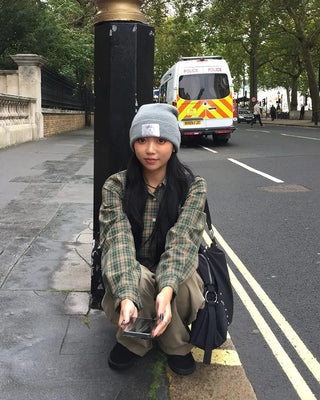 One-pocket semi-cropped tartan check shirt
