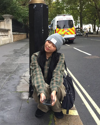 One-pocket semi-cropped tartan check shirt