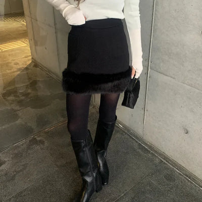 Hem fur mini skirt