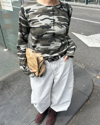 [4th Re-release] (ORIGINAL) Lettering Camo Long Sleeve T-Shirt