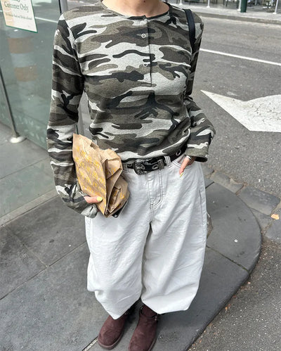 [4th Re-release] (ORIGINAL) Lettering Camo Long Sleeve T-Shirt