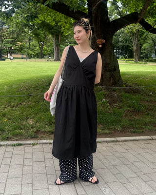 Dot Linen Mix Easy Pants