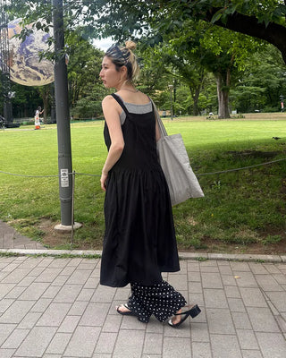 Gathered Point Wrinkle Long Dress