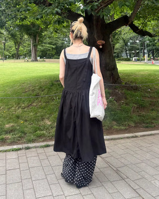 Gathered Point Wrinkle Long Dress