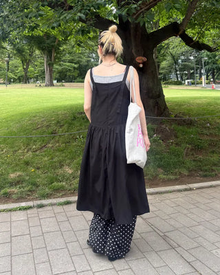 Dot Linen Mix Easy Pants