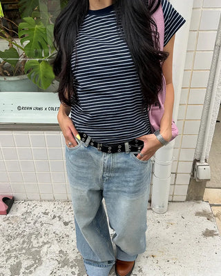Basic Fit Striped Short Sleeve T-Shirt
