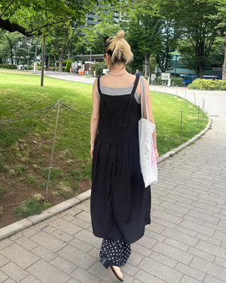 Gathered Point Wrinkle Long Dress