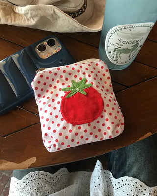 Dot Tomato Square Mini Pouch