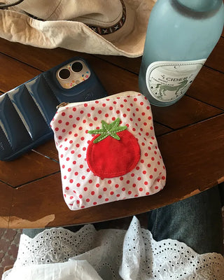 Dot Tomato Square Mini Pouch