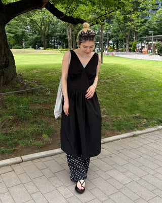 Dot Linen Mix Easy Pants