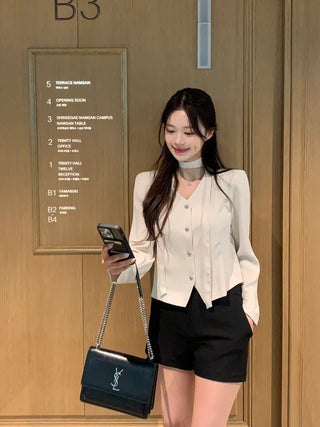 Tie jacket & blouse set