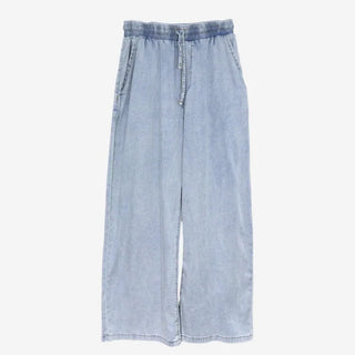 [2 colors] Koichi Tero Tero Denim Banding Pants