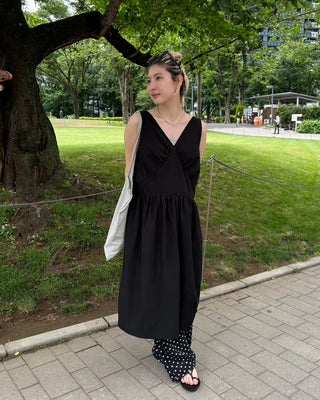 Dot Linen Mix Easy Pants