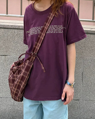 Checked Ribbon Shoulder Bag