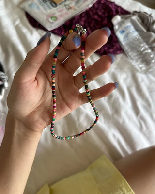 Asymmetrical Colorful Bead Necklace