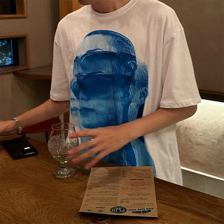 Silhouette print short-sleeved T-shirt