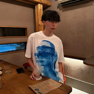 Silhouette print short-sleeved T-shirt