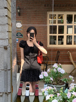 [Includes inner shorts] Frill tiered skirt