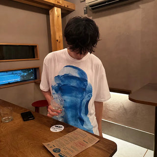 Silhouette print short-sleeved T-shirt