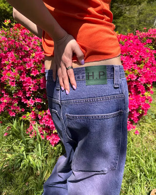 (ORIGINAL) Loose-fit denim pants (purple)