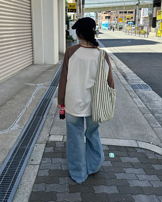 Striped Terry Shoulder Bag