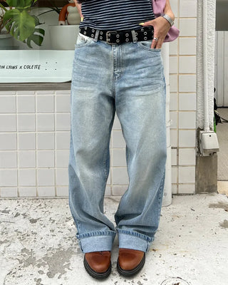 (Unisex) Unique Double Hip Pocket Jeans
