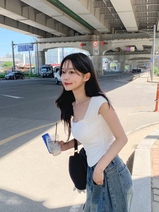 Shirred Cap Sleeve Short Sleeve T-Shirt