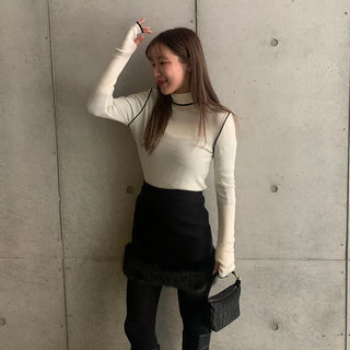 Hem fur mini skirt