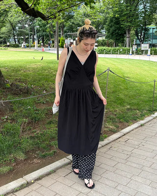 Dot Linen Mix Easy Pants