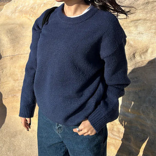 Drop Shoulder Oversized Round Knit